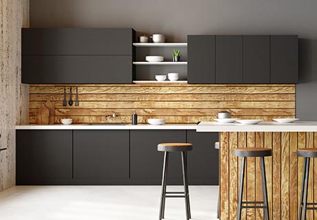 Wandgestaltung-Küche-modern-Materialien