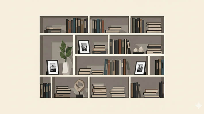 Bücherregal-Tricks-Ordnung